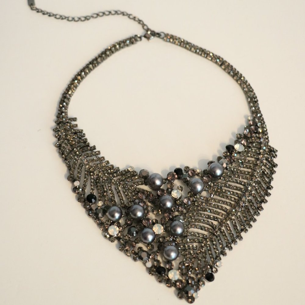 Black Pearl Chunky Statement Necklace